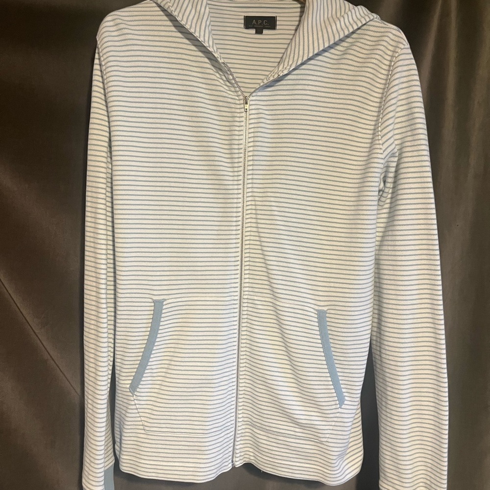 A.P.C. Blue and White Striped Top